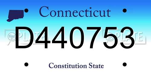 D440753 Connecticut License Plate