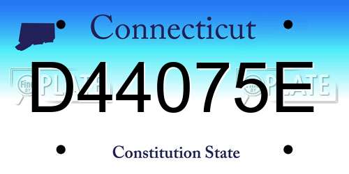 D44075E Connecticut License Plate