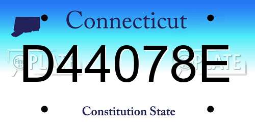 D44078E Connecticut License Plate