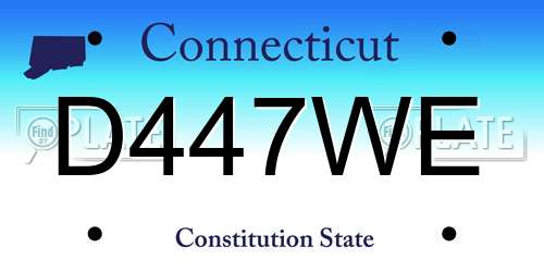 D447WE Connecticut License Plate