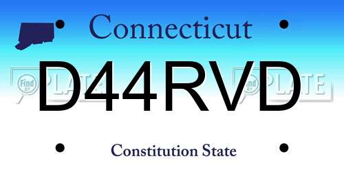 D44RVD Connecticut License Plate