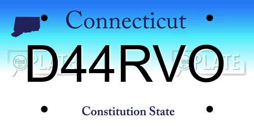 D44RVO Connecticut License Plate