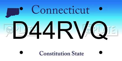 D44RVQ Connecticut License Plate