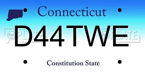 D44TWE Connecticut License Plate