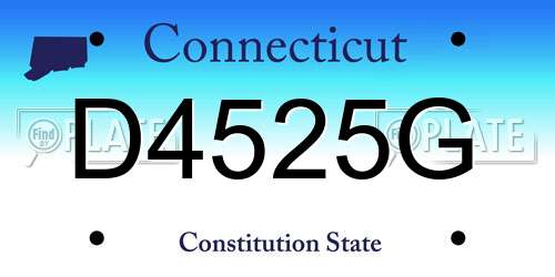 D4525G Connecticut License Plate