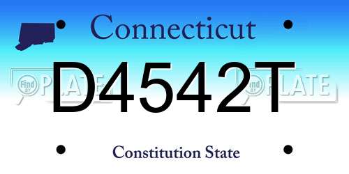 D4542T Connecticut License Plate
