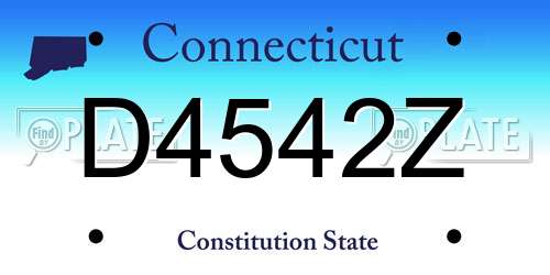 D4542Z Connecticut License Plate