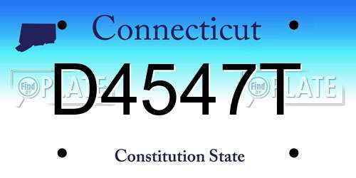 D4547T Connecticut License Plate