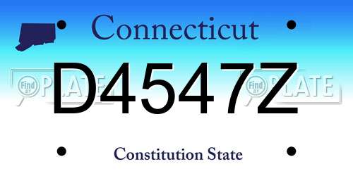 D4547Z Connecticut License Plate