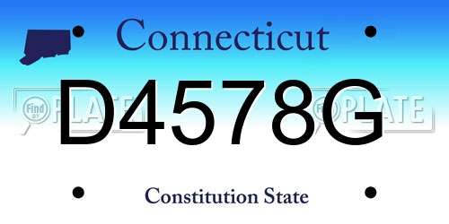D4578G Connecticut License Plate