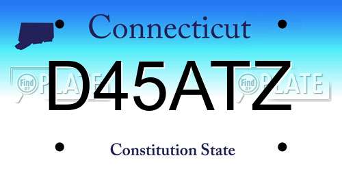 D45ATZ Connecticut License Plate