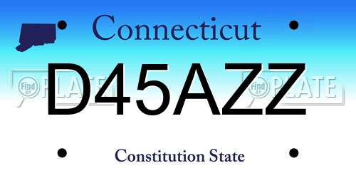 D45AZZ Connecticut License Plate