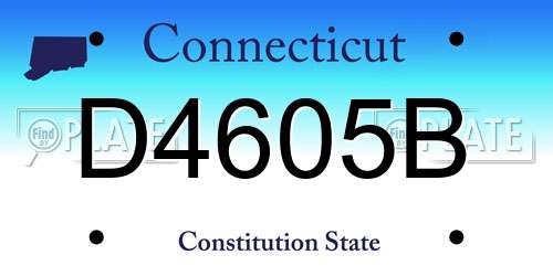 D4605B Connecticut License Plate