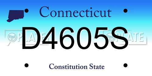 D4605S Connecticut License Plate