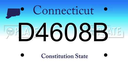 D4608B Connecticut License Plate