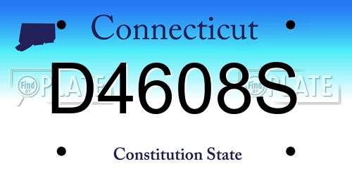 D4608S Connecticut License Plate