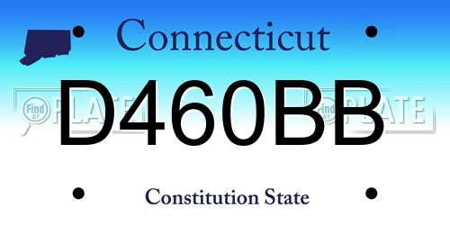 D460BB Connecticut License Plate