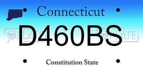 D460BS Connecticut License Plate