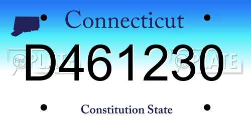 D461230 Connecticut License Plate