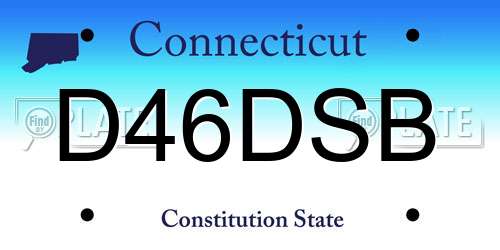 D46DSB Connecticut License Plate