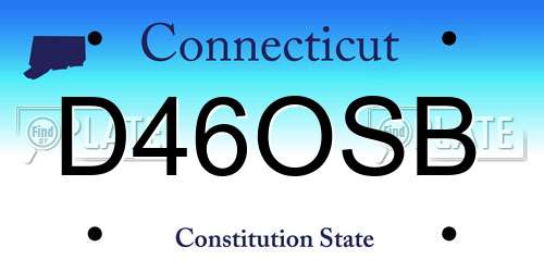 D46OSB Connecticut License Plate