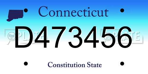 D473456 Connecticut License Plate