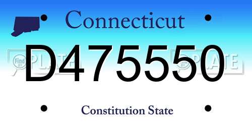 D475550 Connecticut License Plate