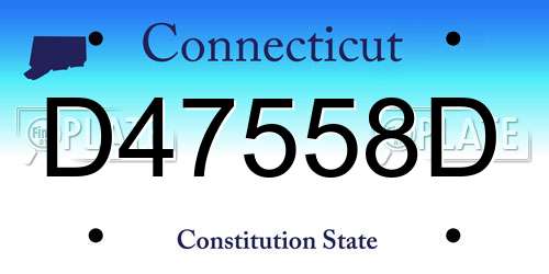D47558D Connecticut License Plate