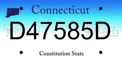 D47585D Connecticut License Plate