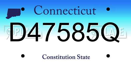 D47585Q Connecticut License Plate