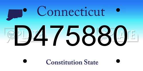 D475880 Connecticut License Plate