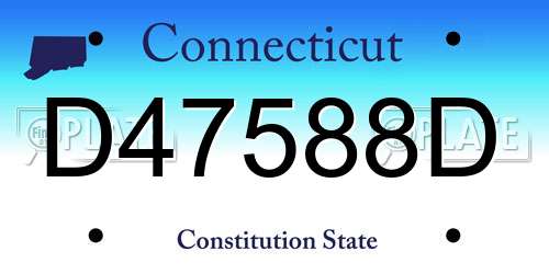D47588D Connecticut License Plate