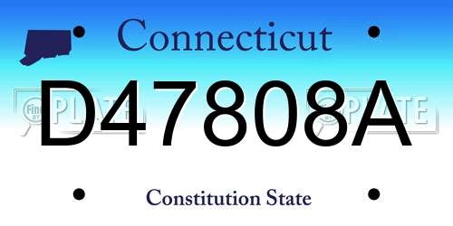 D47808A Connecticut License Plate
