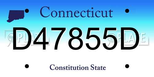 D47855D Connecticut License Plate