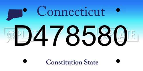 D478580 Connecticut License Plate