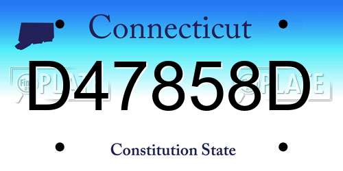 D47858D Connecticut License Plate