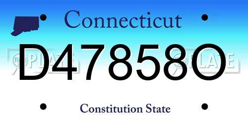 D47858O Connecticut License Plate