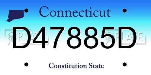 D47885D Connecticut License Plate