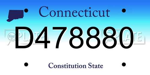 D478880 Connecticut License Plate