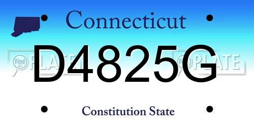 D4825G Connecticut License Plate