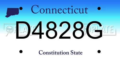 D4828G Connecticut License Plate