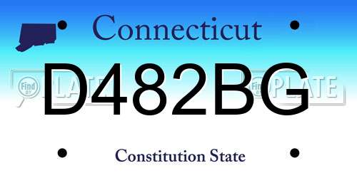 D482BG Connecticut License Plate