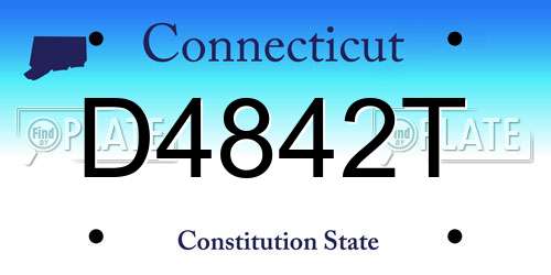 D4842T Connecticut License Plate