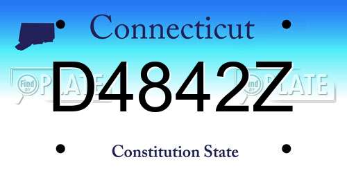 D4842Z Connecticut License Plate