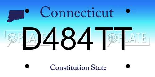 D484TT Connecticut License Plate
