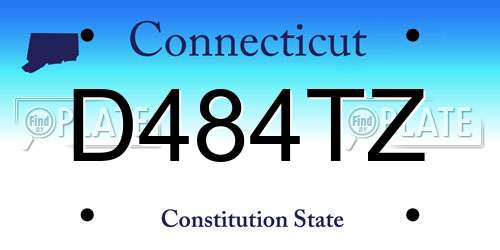 D484TZ Connecticut License Plate