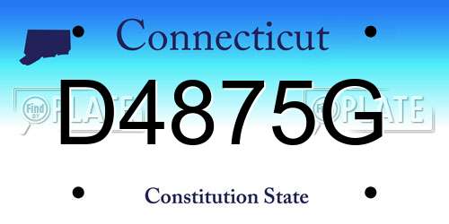 D4875G Connecticut License Plate