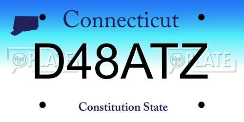 D48ATZ Connecticut License Plate