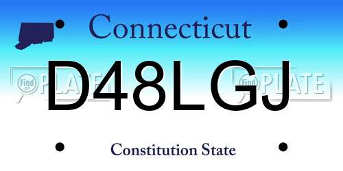 D48LGJ Connecticut License Plate