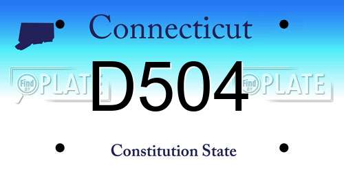 D504 Connecticut License Plate